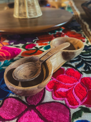 Noah · Olive Wood Double Bowl with Spoon