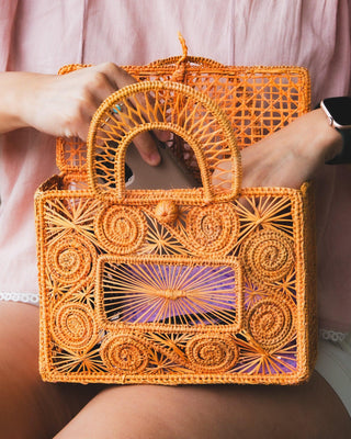 El Jardín · Ophelia Basket Bag · Orange - Of The Vine