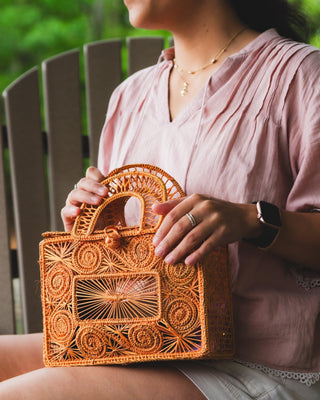 El Jardín · Ophelia Basket Bag · Orange - Of The Vine