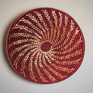 Handmade Raffia Basket · Burgundy Twist - Of The Vine