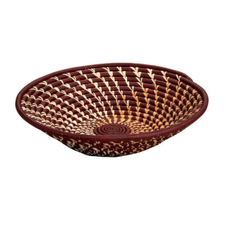 Handmade Raffia Basket · Burgundy Twist - Of The Vine